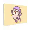 Pinguïn - Rolschaatsen - Geel - Energiek canvas 2cm klein -z3d