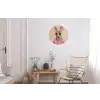 Grijs - Konijn - Blouse - Strik Wandcirkel aluminium klein -woonkamer