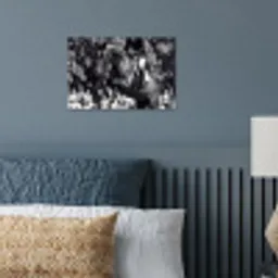 Springen - Paard - Zwart - Wit poster papier klein -sfeer2