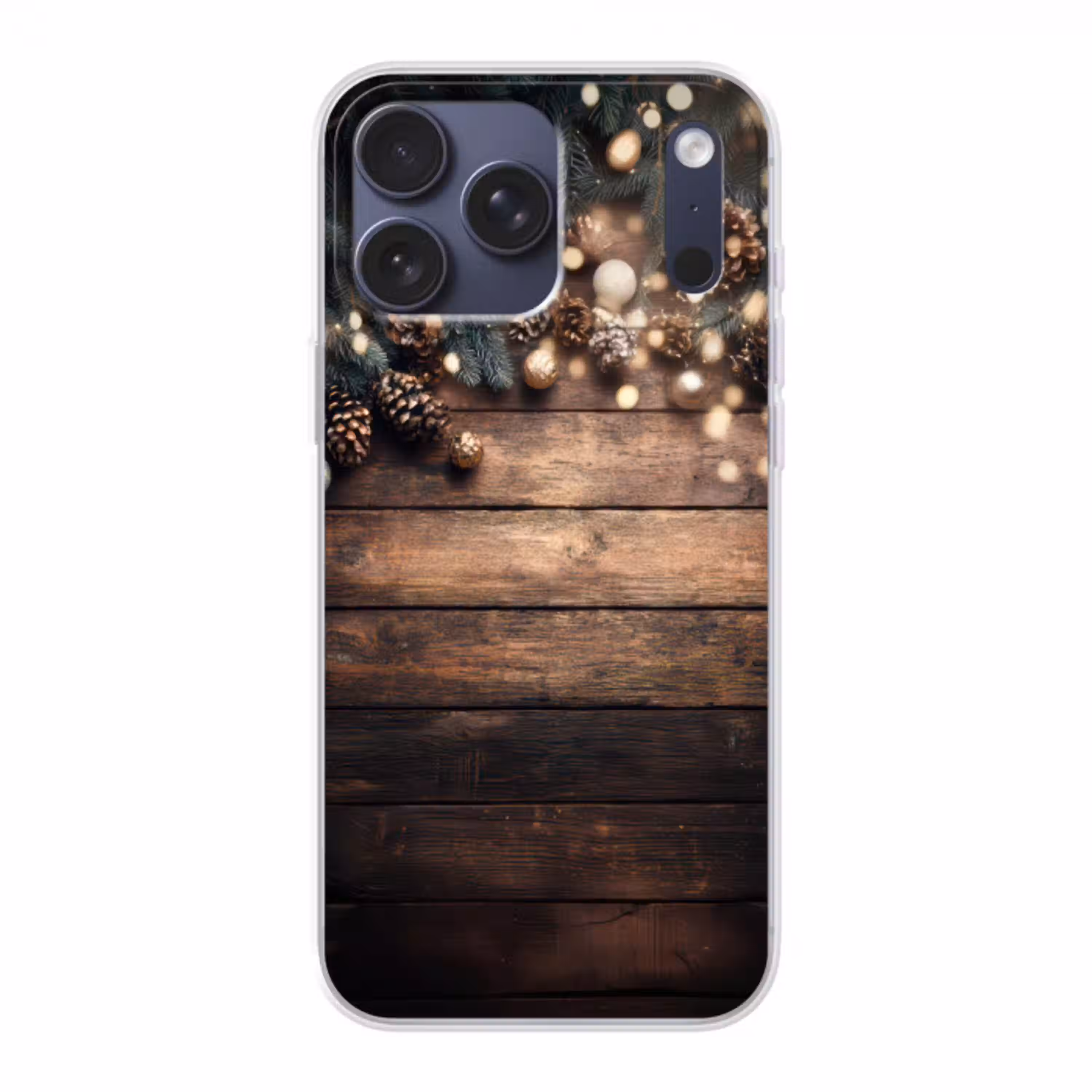 Kerstdecoratie - Houten - Dennenappel - Bruin Telefoonhoesje iPhone 17 Pro Max klein -3d