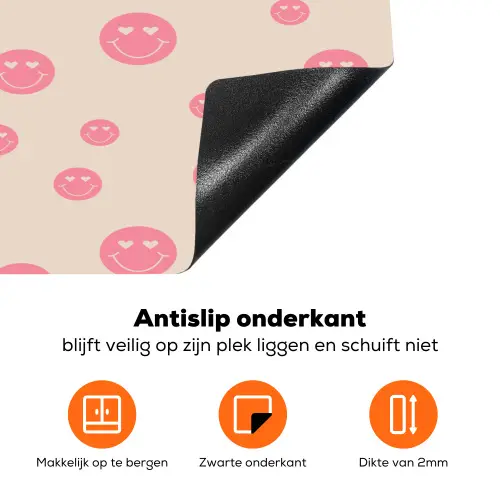 Smiley - Hart - Ogen - Patroon Inductie beschermer vinyl 3mm klein 276 -zzzzzzz-td-onderkant