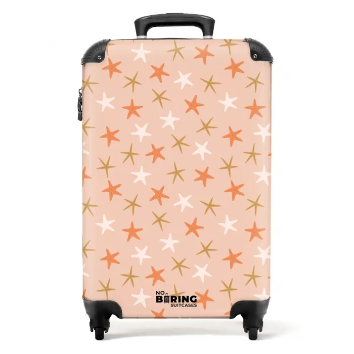 Zeester patroon roze NBS - Handbagage koffer - Kinderen Unisex middel -productfoto_recht