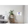 Bloemen - Blauw - Lijnen - Bloemblaadjes textielposter latten blank klein -woonkamer