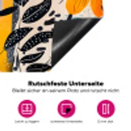 Bloemen - Bladeren - Abstract - Kleurrijk Inductie beschermer vinyl 3mm klein -zzzzzzz-lf-onderkant