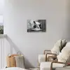 Varken - Schattig - Spaghetti - Zwart wit - Dier Tuinposter op houten frame 2 cm dik klein -sfeer1