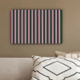 Verticale strepen - Groen - Roze canvas 2cm klein 34 -sfeer3