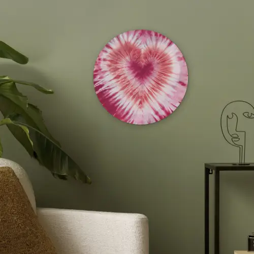 Hartvorm - Roze - Tie dye Akoestische PET Vilt - Rond klein -sfeer2