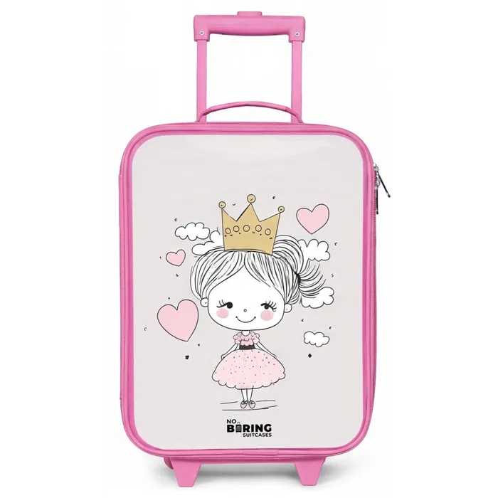 Kleine prinses met hartjes Kinderkoffer - Roze klein -zz3dotto