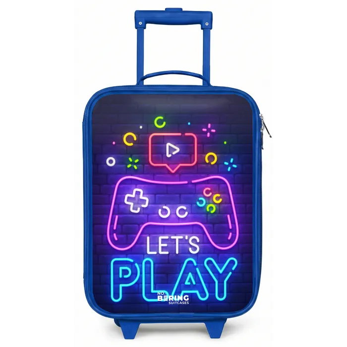 Neoncontroller tegen een bakstenen muur Kinderkoffer - Blauw klein -zz3dotto
