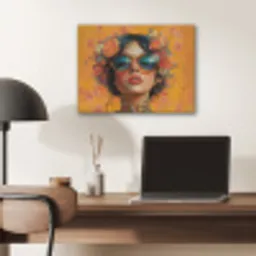 Vrouw - Bloemen - Aesthetic - Oranje PET vilt klein -sfeer5