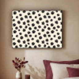 Madeliefjes - Grafisch - Zwart - Beige Textielframe zwart klein 947 -sfeer1