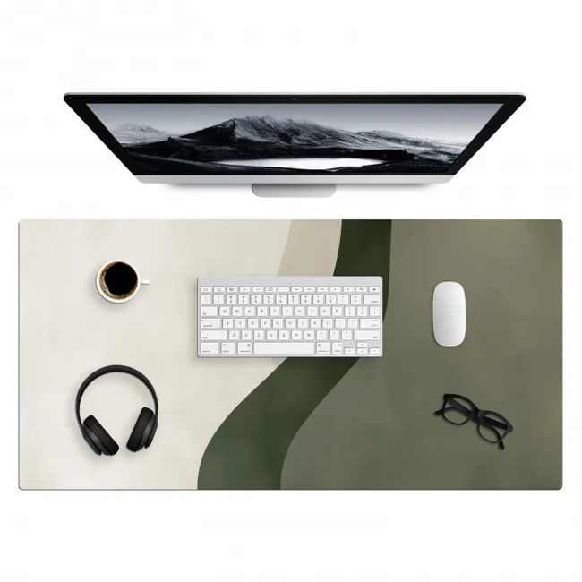 Desk Mat - Japandi - Green - Abstract - Modern