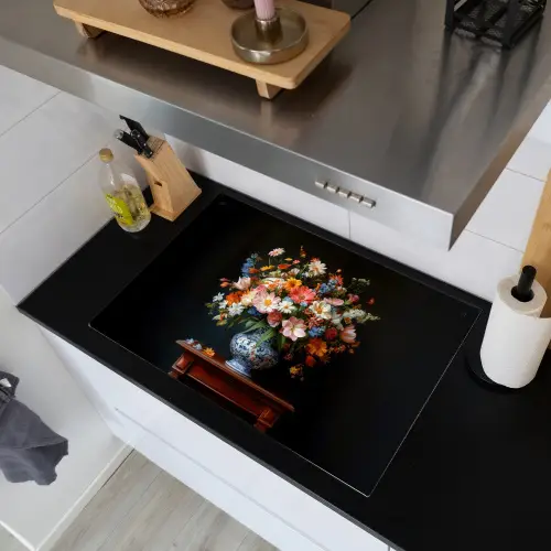 Boeket - Roze - Bloemen - Vaas Inductie beschemer met haakjes klein -sfeer1