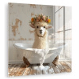 Vintage - Alpaca - Badkuip - Bloemen - Dieren plexiglas 5mm klein -zzzproduct_nieuw