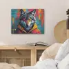 Graffiti - Wolf - Street art - Blauw PET vilt klein -sfeer3