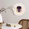 Robot - Antenne - Oranje - Beige - Kind - Kids Wandcirkel kunststof plaat 5mm dik klein -sfeer4