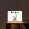 Olifant - Baby - Dieren - Blauwe ballon Light Box met batterij (Wandlamp kind) middel -sfeer1_kind