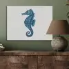 Zeepaardje - Staart - Blauw PET vilt klein -sfeer2