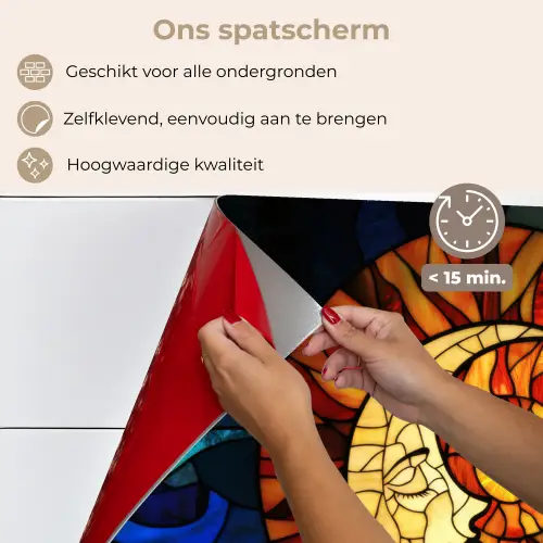Mozaïek - Glas - Maan - Donkerblauw keuken achterwand spatscherm klein -spatscherm_NL