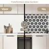 Bloem - Vorm - Patroon - Zwart keuken achterwand 2 middel 871 -voor-na2_NL