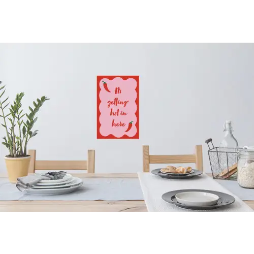Chilipeper - Red - Hot - Quotes Muursticker klein -eettafel