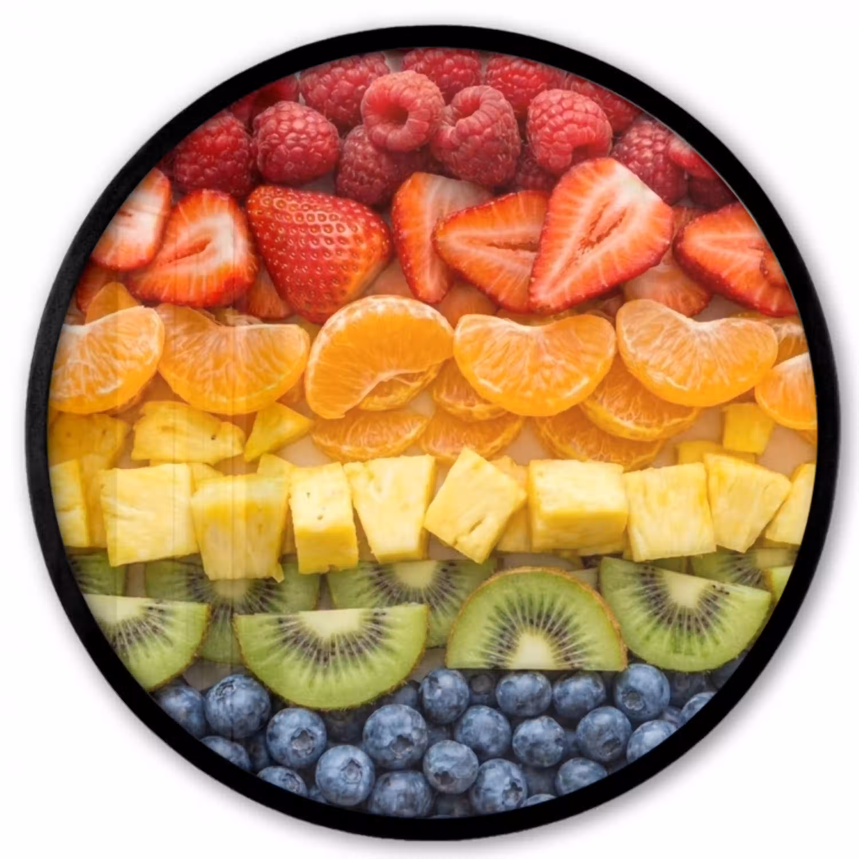Fruit - Regenboog - Gezond - Kleurrijk Fotolijst rond zonder passe partout klein -3d