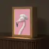 Flamingo - Roze - Koksmuts - Vogel Light Box met kabel (Tafellamp) klein -z3d_website