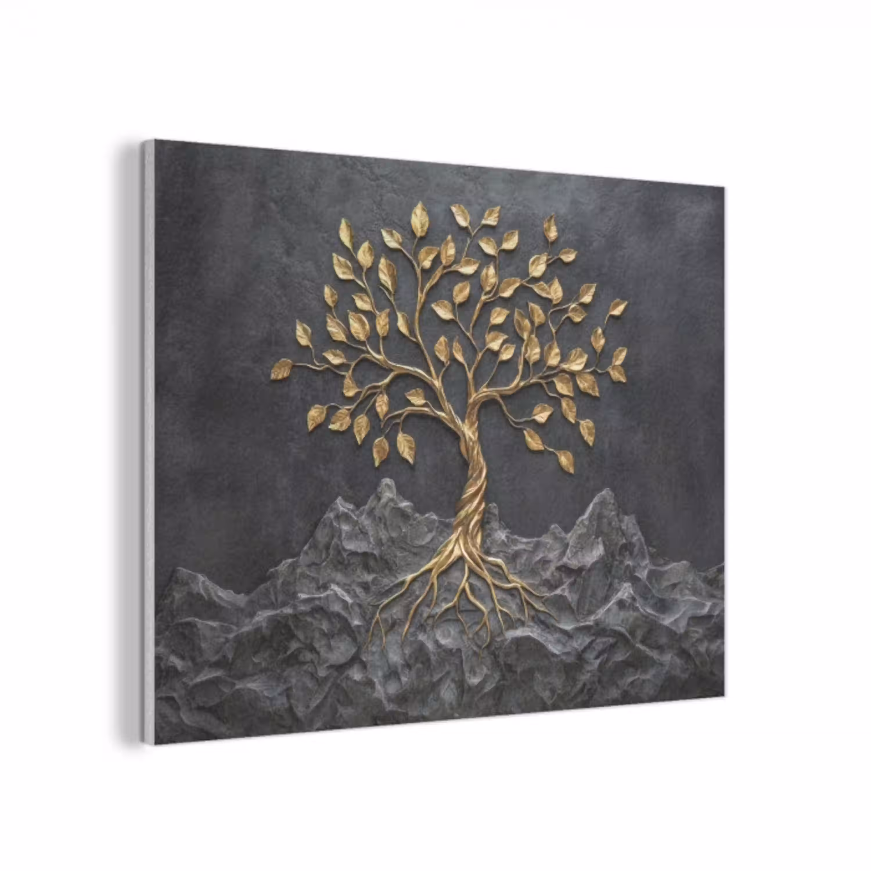 Bladeren - Goud - Boom - Rots PET vilt klein -3d