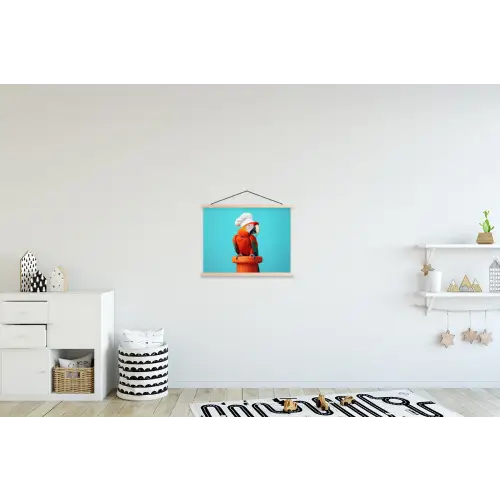 Ara - Koksmuts - Sokkel - Grappig textielposter latten blank klein -kinderkamer