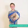 Hamster - Bloem - Natuur - Dier Kinderrugzak - Blauw middel -sfeer1_NL