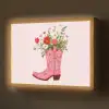 Cowboylaarzen - Roze - Boeket - Bloemen Light Box met batterij (Wandlamp) middel -z3d_website