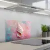 Schelp - Pastel - Pink keuken achterwand spatscherm klein -3d_schuin