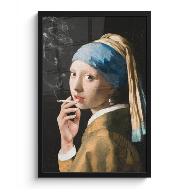 Poster met lijst - Meisje met de parel - Johannes Vermeer - Sigaretten