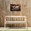 Wereldkaart - Poedersuiker - Hout Tuinposter op houten frame 2 cm dik klein -sfeer4