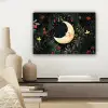 Maan - Bloemen - Nachthemel canvas 2cm klein -sfeer6