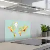 Wereldkaart - Realistisch - Blauw keuken achterwand spatscherm klein -3d_schuin