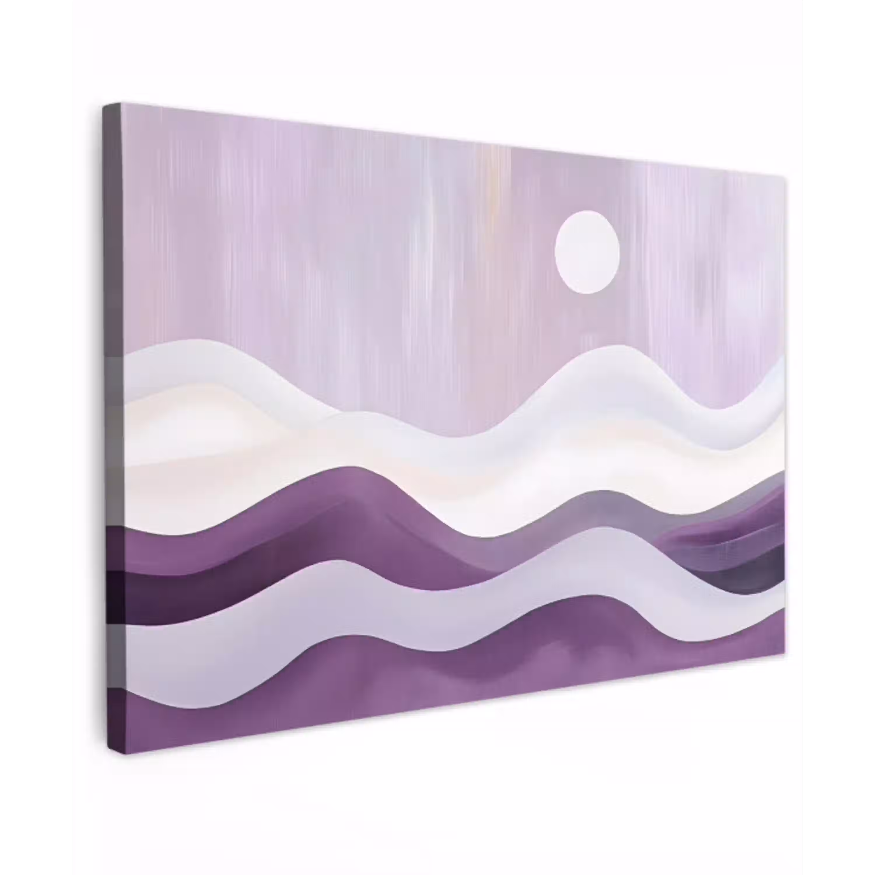 Golven - Heuvels - Abstract - Paars Tuinposter op houten frame 2 cm dik klein -3d