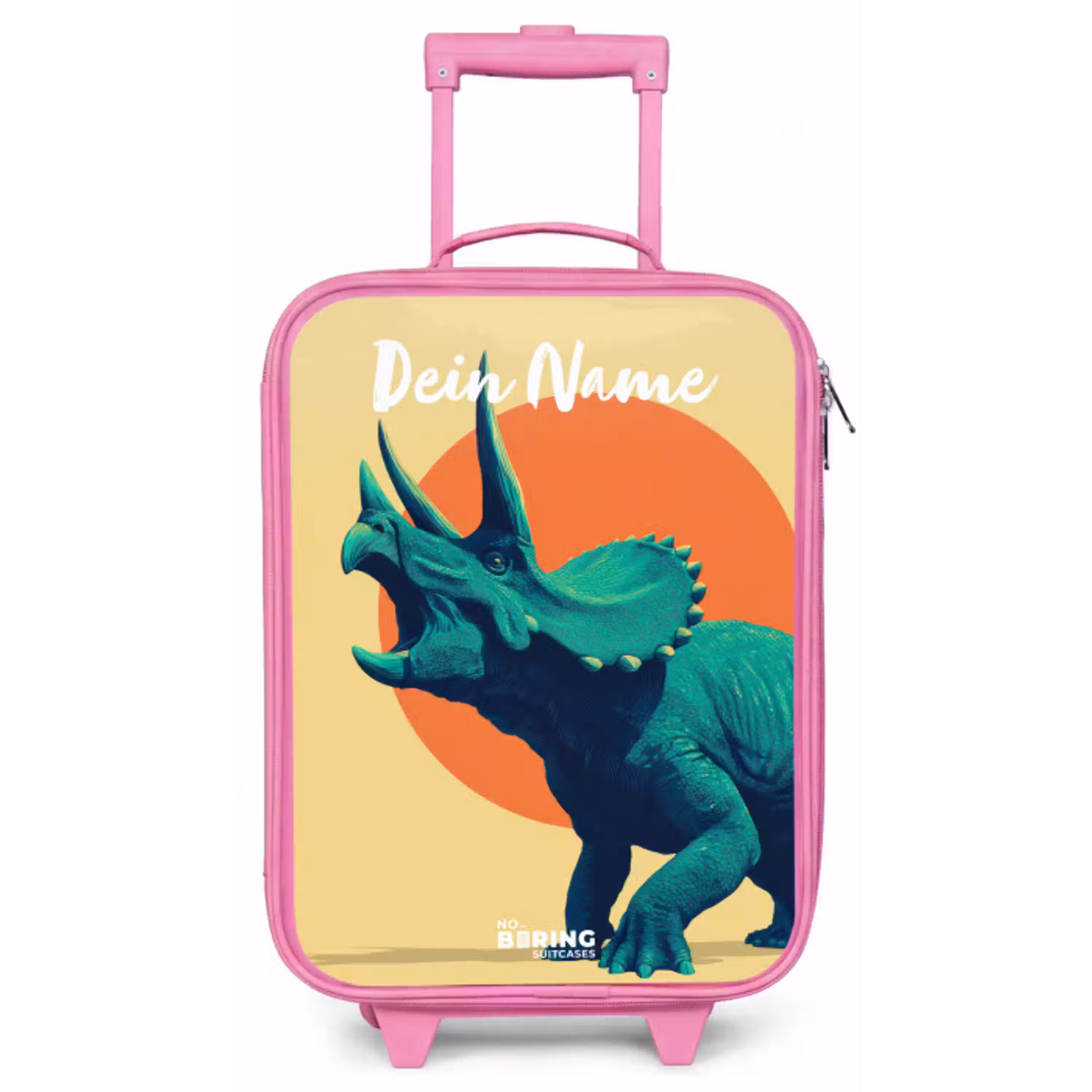 Dino - Triceratops  - Dier Kinderkoffer - Roze klein -zz3dotto