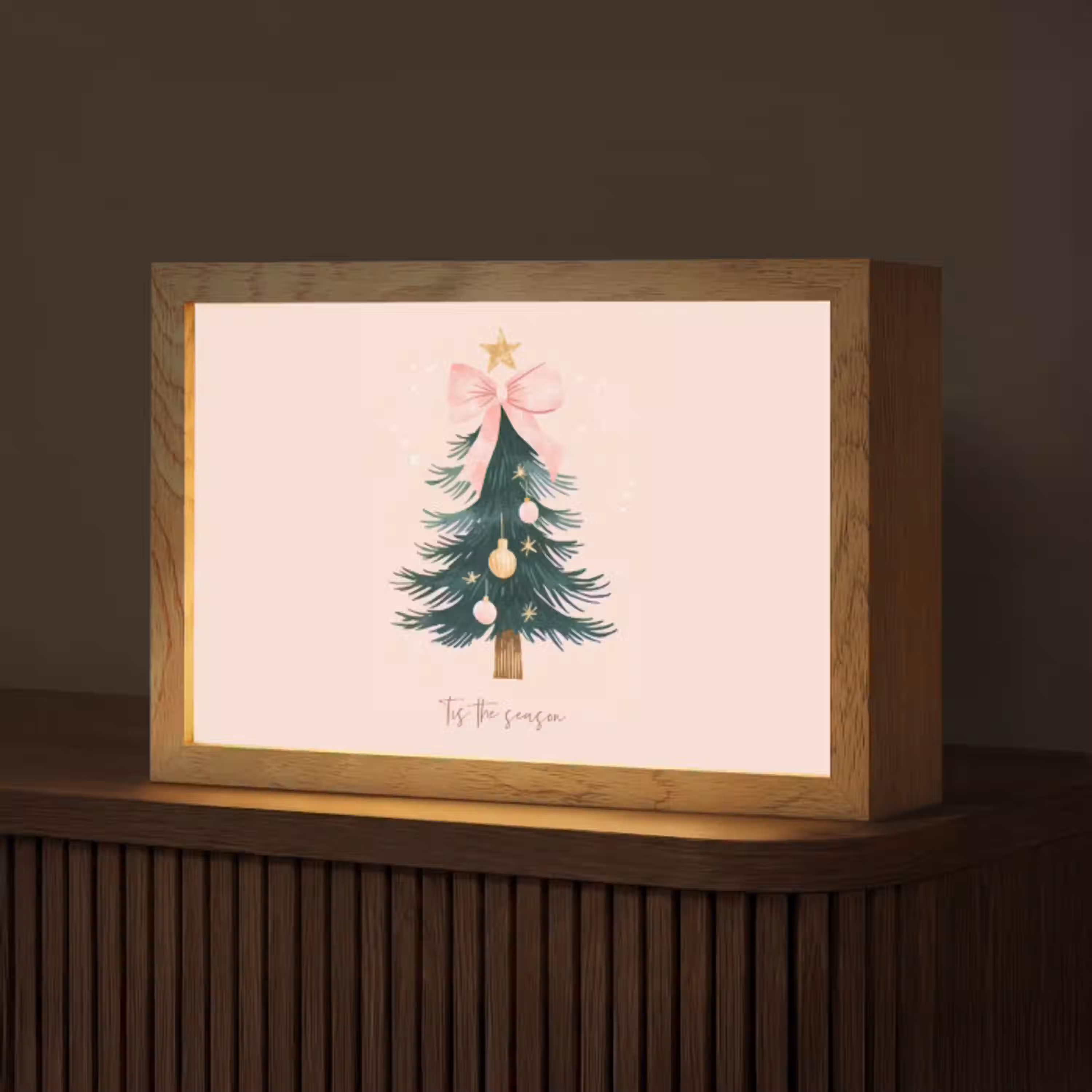 Christmas Season - Kerst - Kerstboom - Roze Light Box met kabel (Tafellamp) klein -z3d_website