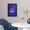 Meloen - Blauw - Oranje - Kunstzinnig fotolijst zwart zonder passe partout klein -sfeer4