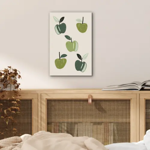 Appels - Groen - Illustratie - Bladeren aluminium wit klein -sfeer3