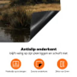 Eenden - Rivier - Landschap - Vlucht - Nostalgisch Inductie beschermer vinyl 3mm klein -zzzzzzz-td-onderkant