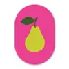 Illustratie - Fruit - Peer - Groen Wandcirkel Ovaal Forex klein -3d