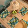 Geel - Bloemen - Groen - Bladeren Placemat vinyl groot 368 -zzsfeer5_Kitchenyeah-website