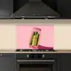 Augurken - Pot - Schaduw - Roze keuken achterwand spatscherm klein -sfeer1