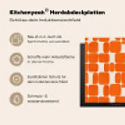 Patroon - Retro - Oranje Inductie beschermer vinyl 3mm middel 274 -zzzzzzusp-haakje_DE