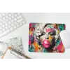 Vrouw - Kauwgom - Graffiti - Neonkleuren muismat rubber klein -witbureau