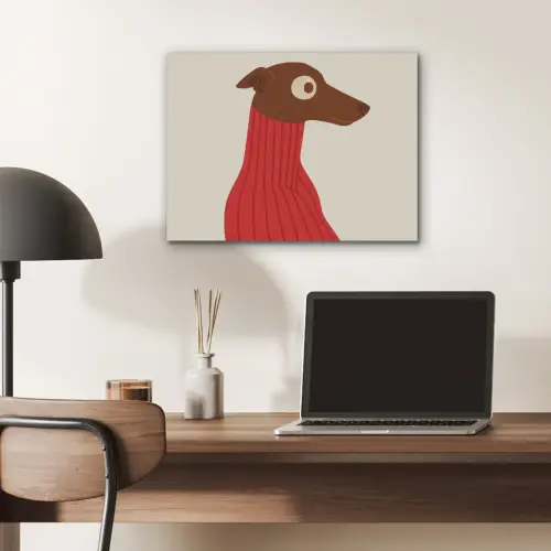 Silhouet - Hond - Trui - Rood PET vilt klein -sfeer5