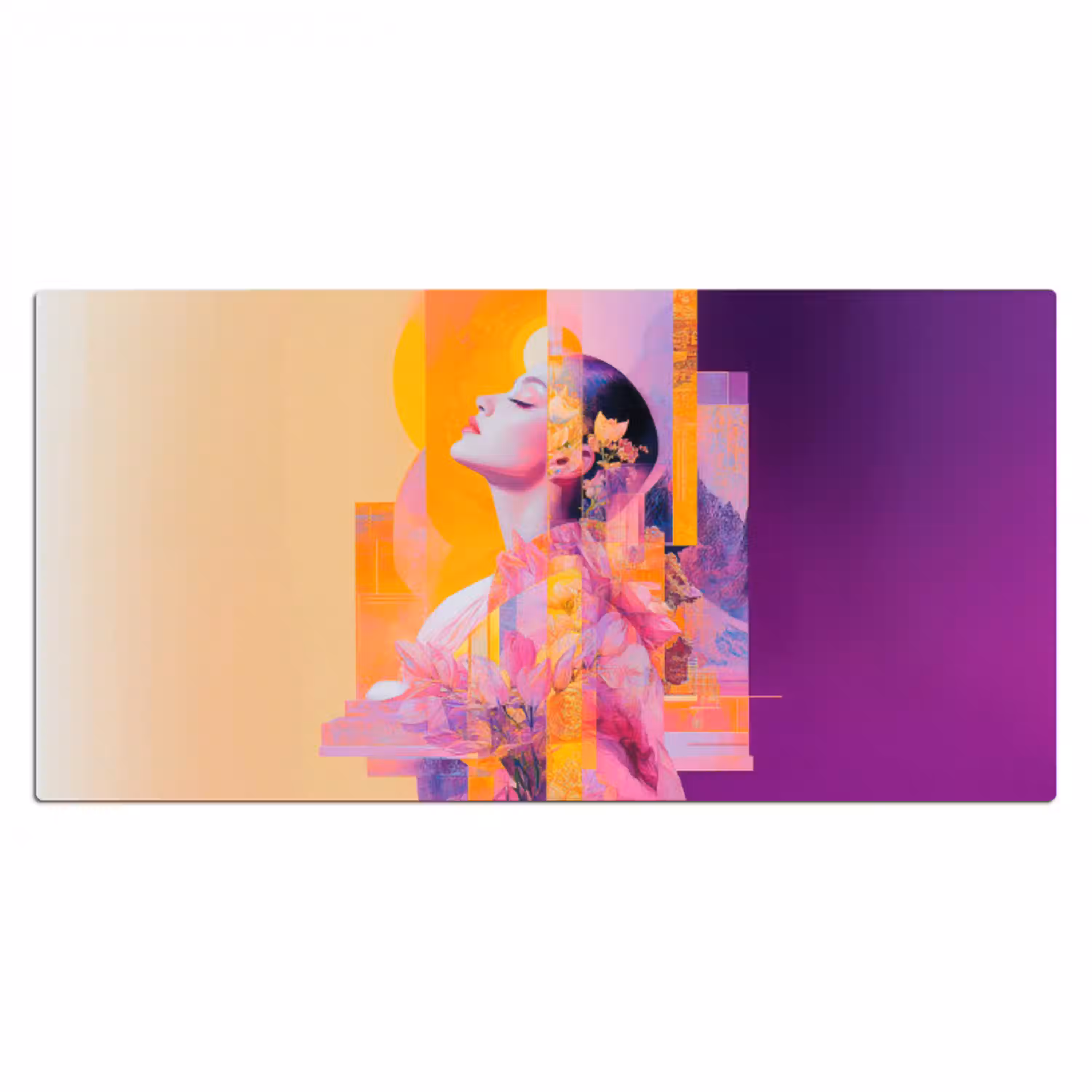 Abstract - Portret - Vrouw - Kleurrijk Muismat XXL klein -3d_leeg