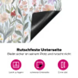 Weidebloemen - Illustratie - Kleurrijk Inductie beschermer vinyl 3mm klein -zzzzzzz-lf-onderkant